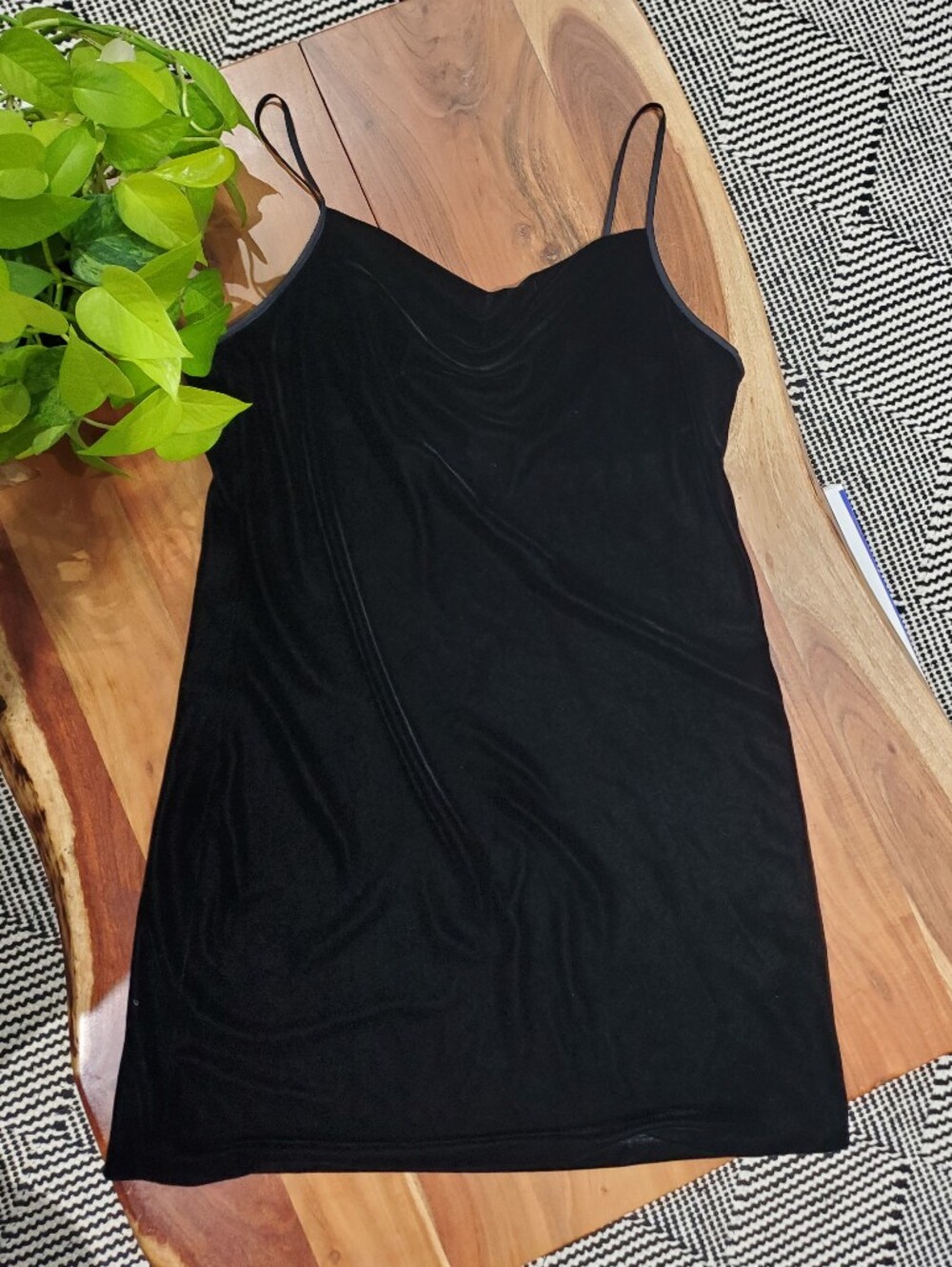 BANANA REPUBLIC Cowl Black Velvet Slip Dress